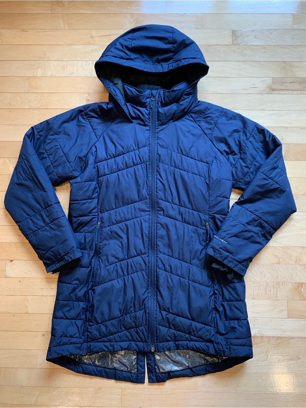 Columbia Heavenly Long Hooded Jacket – Women’s XL – Navy Omni-Heat – Excellent